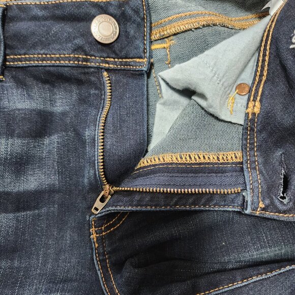 American Eagle Dark Wash Stretch Denim Mid Rise Kick Boot Jeans - Picture 5 of 9